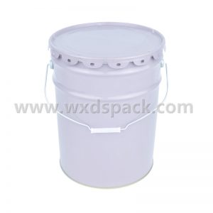 20L Conical White Paint Pail with Flower Lid