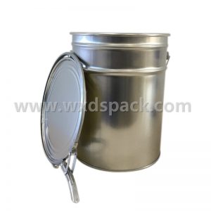 20L Silver Conical Metal Pail with Lock Ring Lid