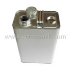 1 Gallon White F Style Tin Cans with Screw Top