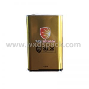 1 Liter Customized Rectangular 0W20 Motor / Engine Oil Tin Can