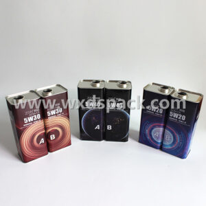 1L Tall Square Car Oil Tin Can with Screw Top